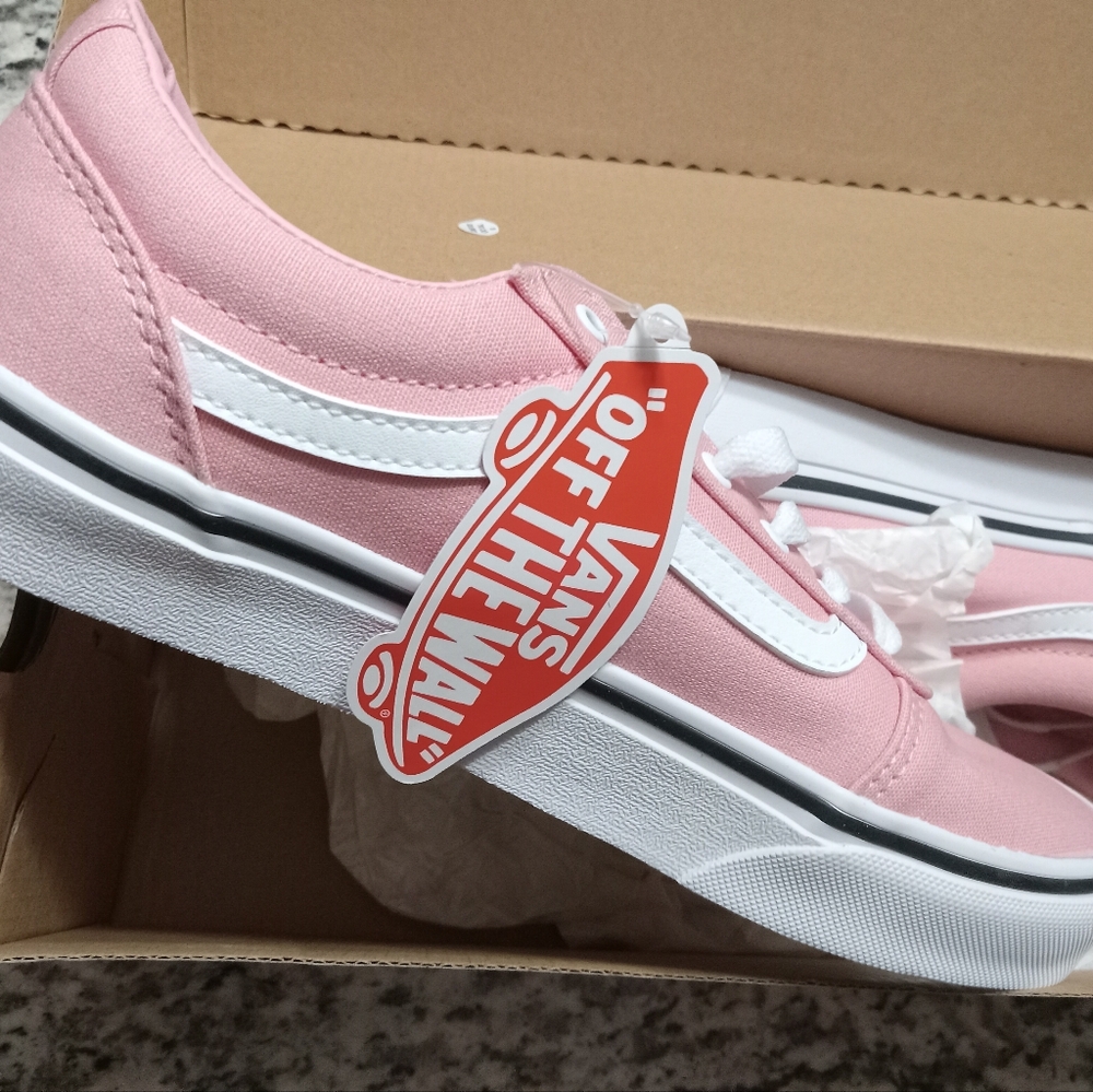 Vans Pink and White Sneakers